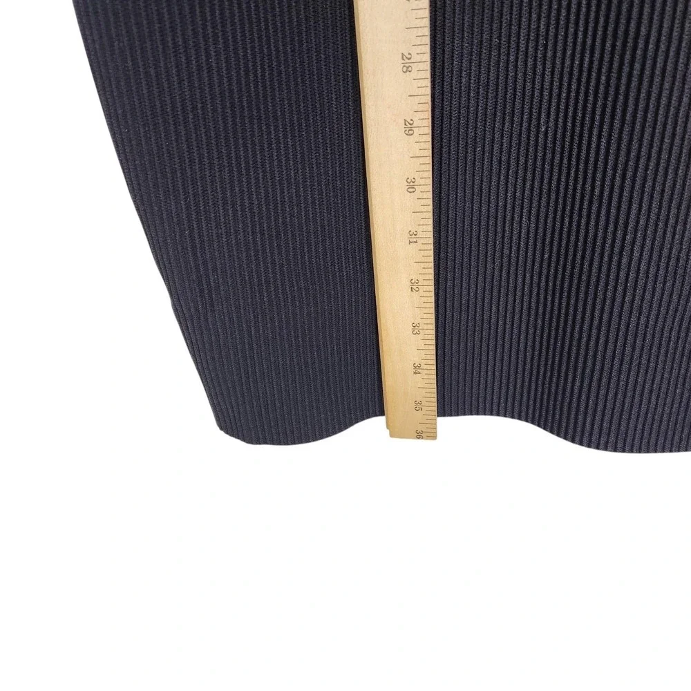 QUINCE Mockneck Halter Ribbed Knit Sweater Dress Womens XS Black Bodycon Mini‎